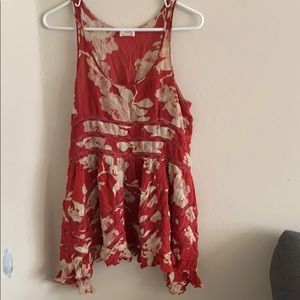 Free People Floral Red Dress, Tunic, Poolside
